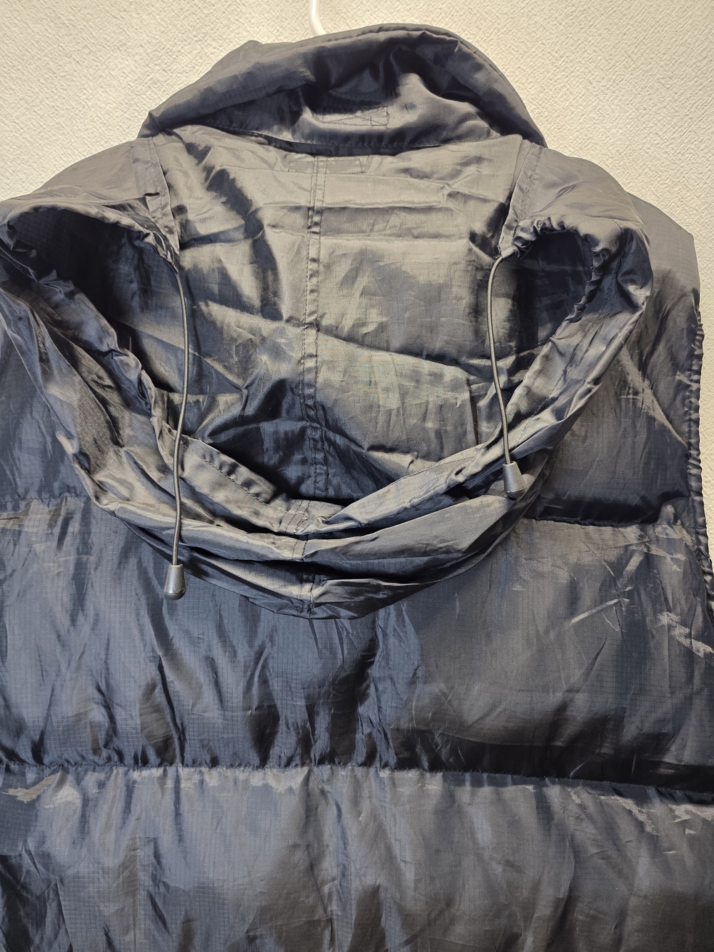 Y2K Avirex Men's Black Puffer Vest - Insulated Quilted Jacket Packable Hood LG - Picture 5 of 10